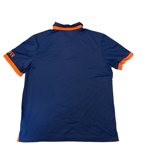 NFL Team apparel Denver Broncos sleeve large logo polo men size 2XL/ blue/orange - Picture 2 of 9